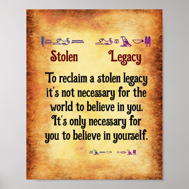 To Reclaim A Stolen Legacy Poster (Front)