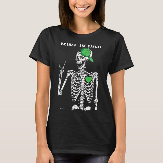 To Rock Mental Health Awareness Skeleton Rock Hand T-Shirt (Front)