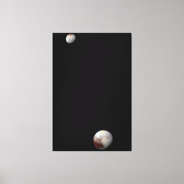 To scale Pluto & Charon Canvas Print (Front)