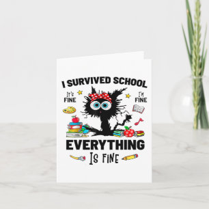 To School Happy First Day Of School It's Fine Im F Card