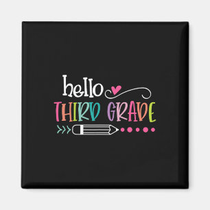 To School Hello Third 3rd Grade For Kids Boy Girl Magnet