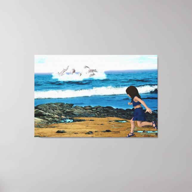 To See the Dolphins Canvas Print (Front)