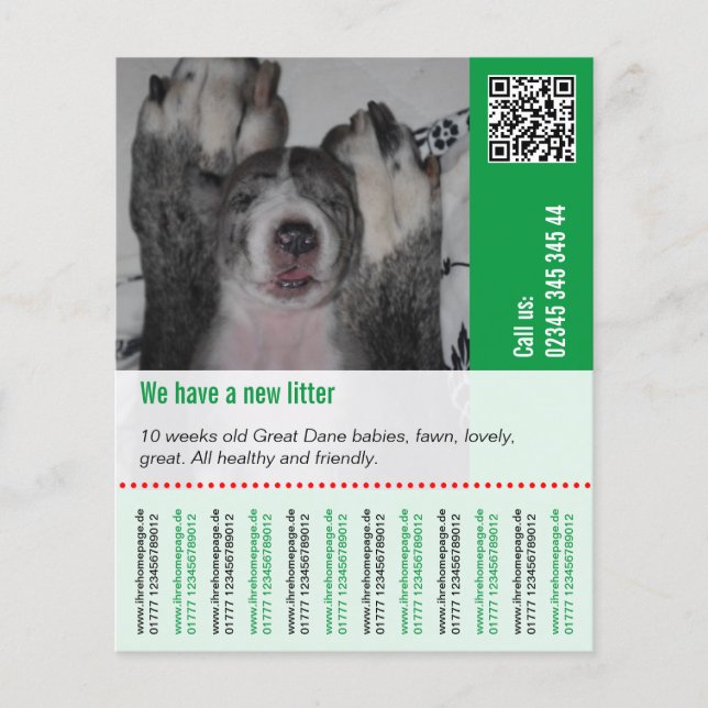 To sell Puppies Flyer (Front)