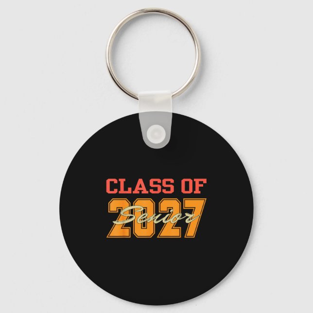 To Shirt Class 2027 Graduation Senior Back Key Ring (Front)