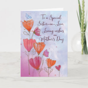 To Sister in Law Mothers Day Love with Orange Card