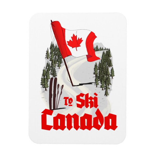 To Ski Canada Magnet (Vertical)