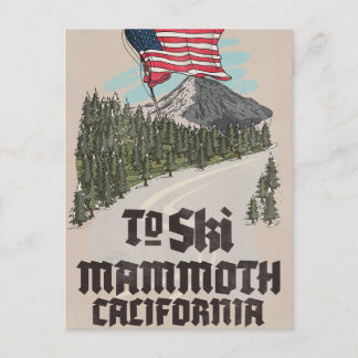 To Ski Mammoth California  Postcard