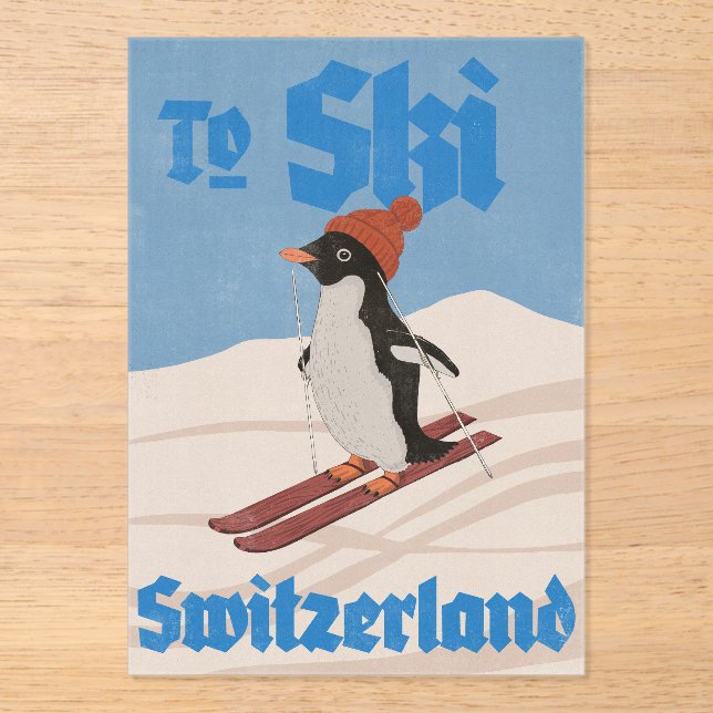 To Ski Switzerland Acrylic Invitations (Front)