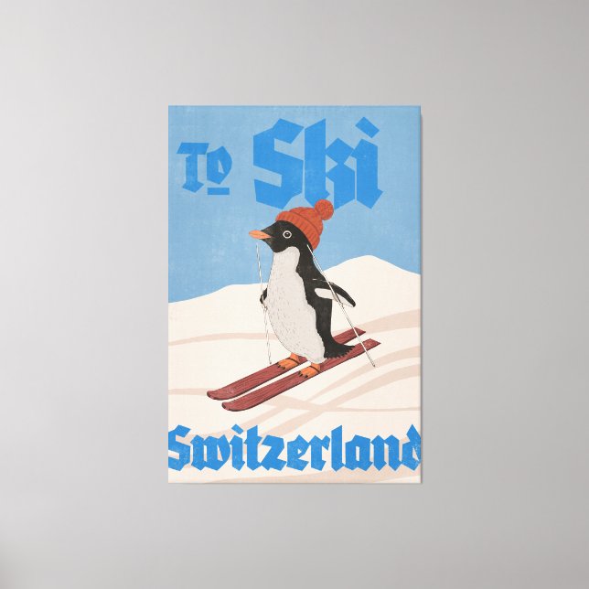 To Ski Switzerland Canvas Print (Front)