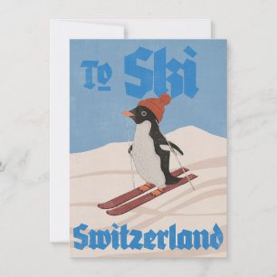 To Ski Switzerland Invitation