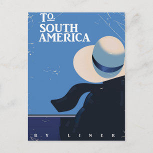 To South America vintage travel poster Postcard