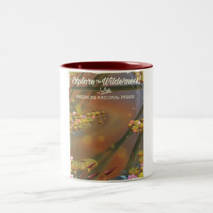 To South America vintage travel poster Two-Tone Coffee Mug