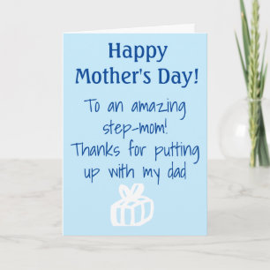 To Step-Mum Funny  Happy Mother's Day Holiday Card