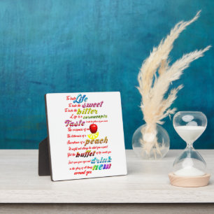 To Taste Life  Plaque