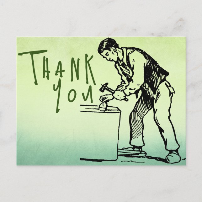To thank for a carpenter postcard (Front)