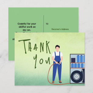 To thank for a mechanic postcard