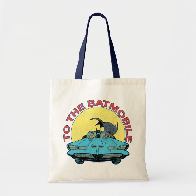To The Batmobile - Distressed Icon Tote Bag (Front)