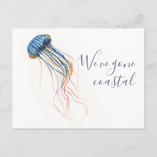 To The Beach Change of Address Moving Announcement Postcard (Front)