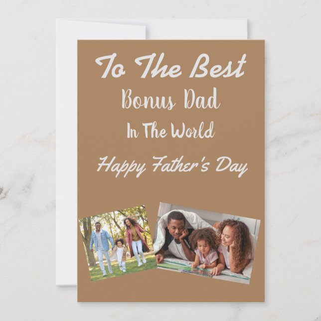 To The Best Bonus Dad In The World Holiday Card (Front)