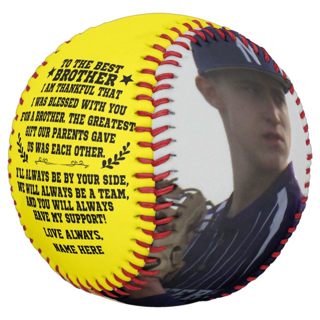 To The Best Brother From Sister or Brother & Photo Softball (Angled)