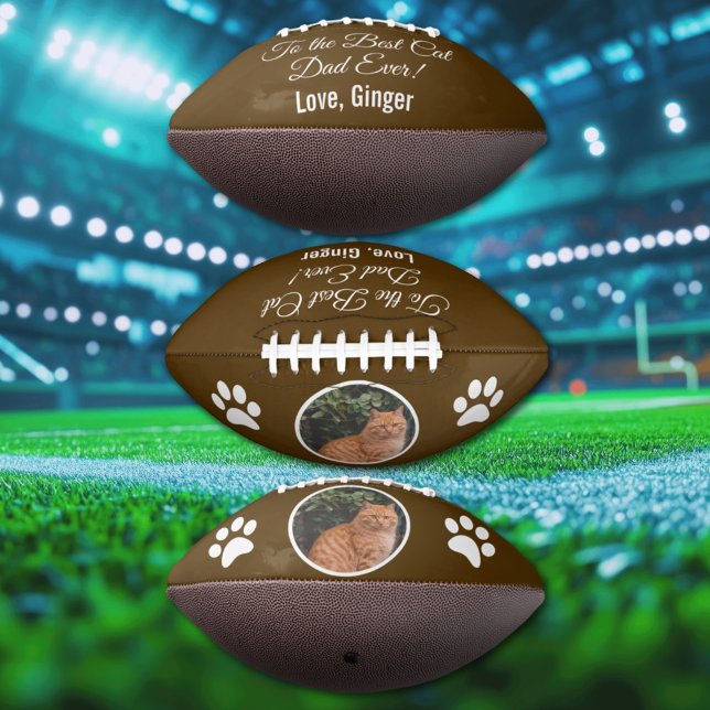 To the Best Cat Dad Ever Custom Photo American Football (Creator Uploaded)