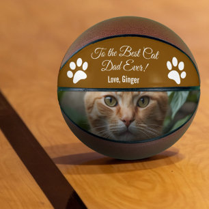 To the Best Cat Dad Ever Custom Photo Basketball