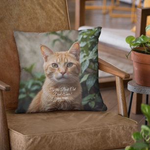 To the Best Cat Dad Ever Custom Photo Cushion