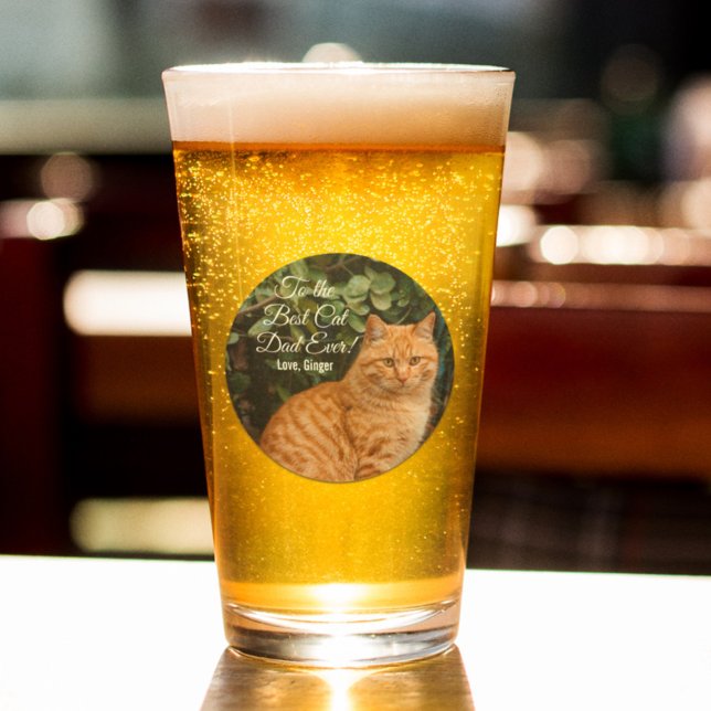 To the Best Cat Dad Ever Custom Photo Glass (Creator Uploaded)