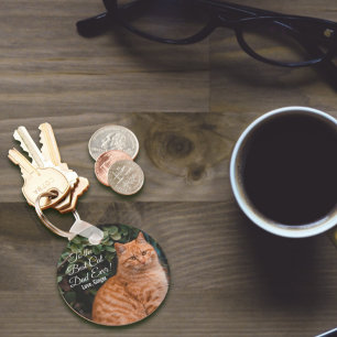 To the Best Cat Dad Ever Custom Photo Key Ring