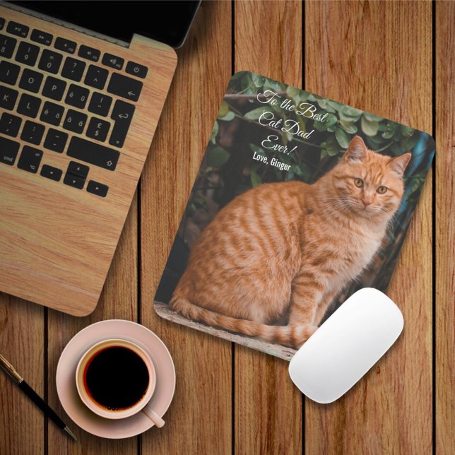 To the Best Cat Dad Ever Custom Photo Mouse Mat (Creator Uploaded)