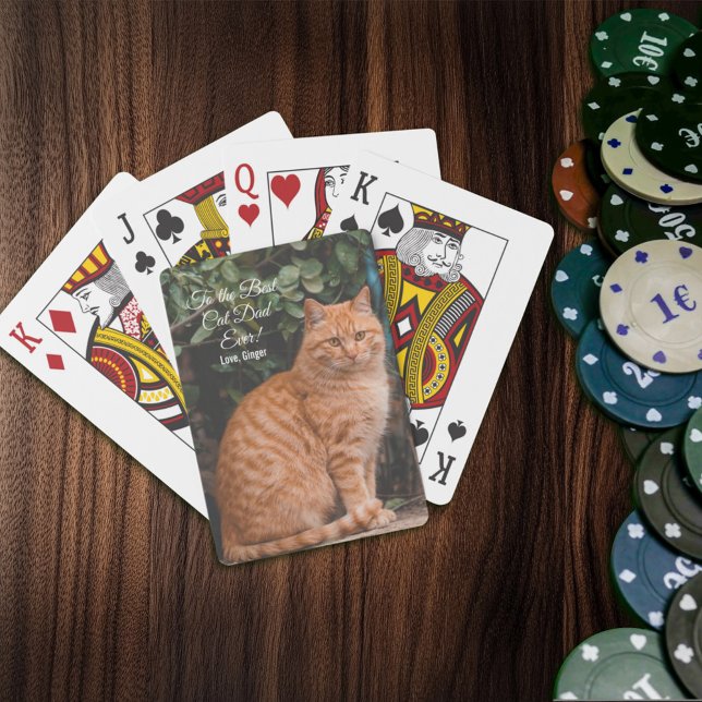 To the Best Cat Dad Ever Custom Photo Playing Cards (Creator Uploaded)