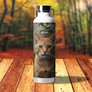 To the Best Cat Dad Ever Custom Photo Water Bottle