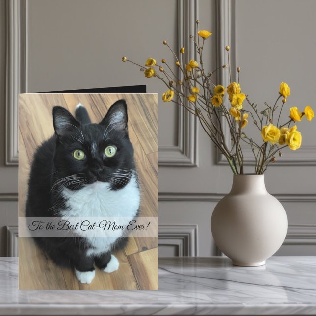 To the Best Cat Mum Ever Custom Photo & Text Holiday Card (Creator Uploaded)