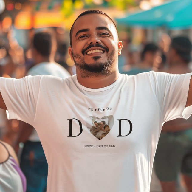 To The Best Dad Custom Heart Photo T-Shirt (Creator Uploaded)