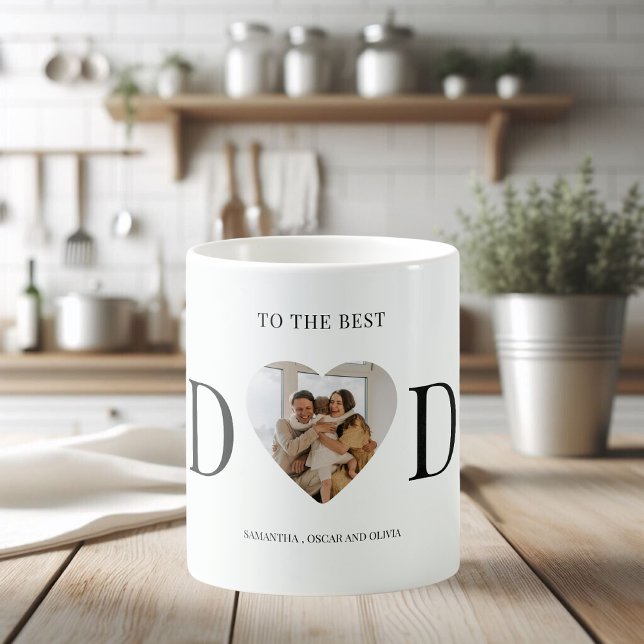 To The Best Dad Personalised Heart Photo Coffee Mug (Creator Uploaded)