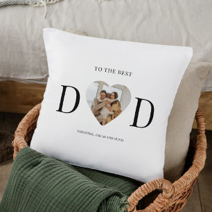 To The Best Dad Personalised Photo Heart  Cushion