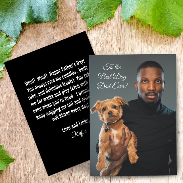 To the Best Dog Dad Ever Custom Photo Flat Card (Creator Uploaded)
