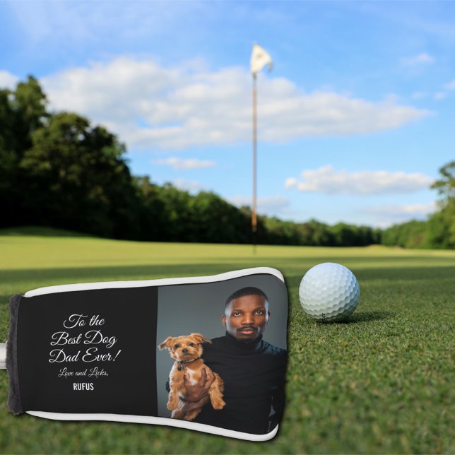 To the Best Dog Dad Ever Custom Photo Golf Head Cover (Creator Uploaded)