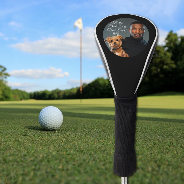 To the Best Dog Dad Ever Custom Photo Golf Head Cover (Creator Uploaded)