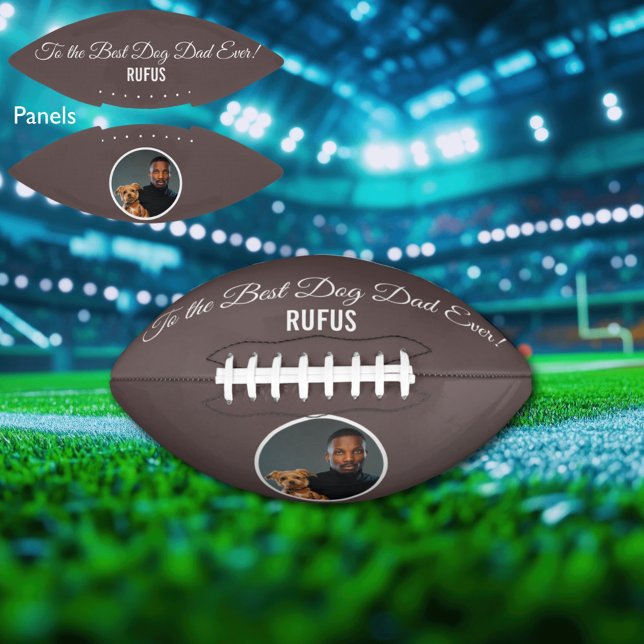 To the Best Dog Dad Ever Custom Photo & Text American Football (Creator Uploaded)