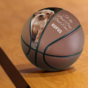 To the Best Dog Dad Ever Custom Photo & Text Basketball