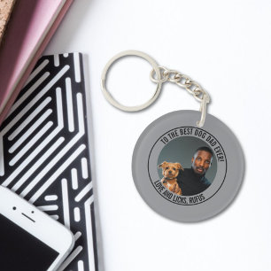 To the Best Dog Dad Ever Custom Photo & Text Key Ring