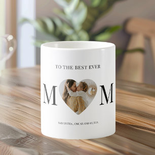To the Best Mom Photo Heart Mug – Personalized 