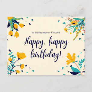To the best mum in the world Birthday Postcard