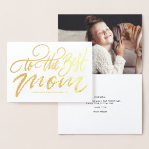To The Best Mum Lettering Happy Mother's Day Foil Card