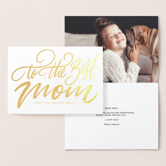 To The Best Mum Lettering Happy Mother's Day Foil Card (Display)