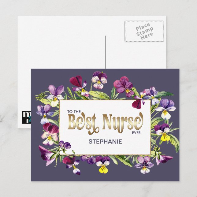 To the Best Nurse Ever. Custom Name  Postcard (Front/Back)