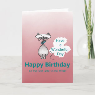 To the best sister in the world-birthday card