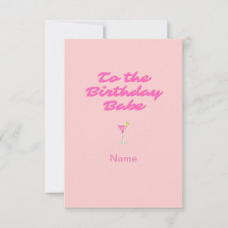 To the Birthday Babe birthday card