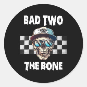 To The Bone Birthday Halloween Skeleton Boy Toddle Classic Round Sticker